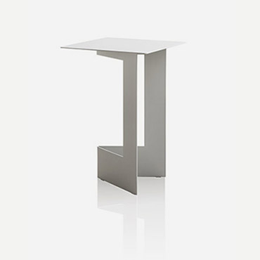 tavolino in metallo ecosostenibile quadrato bianco design Tim Kerp per pianca