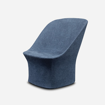 esse longe with swiveling base in blue fabric design Philippe Tabet