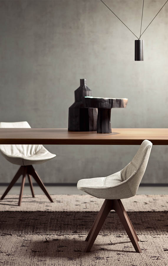 gamma sedia moderna di design imbottita con rivestimento in tessuto sfoderabile e gambe in legno massello pianca