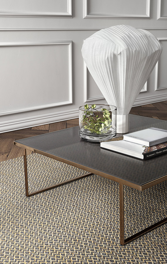 icaro coffetable with metal structure and glass top pianca