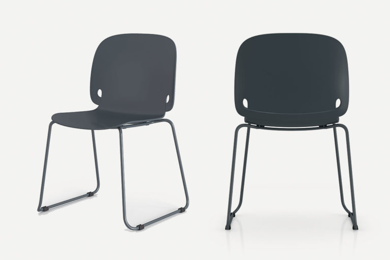 intro chair with sled feet and stackable