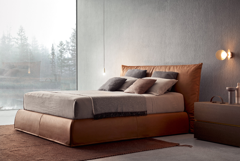 piumotto upholstered bed design andrea castrignano per pianca