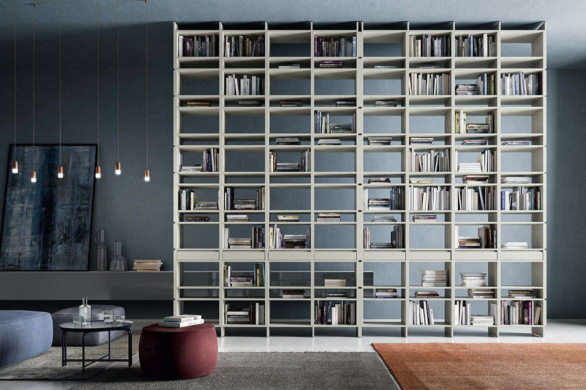unless double face bookcase modern italian design pianca