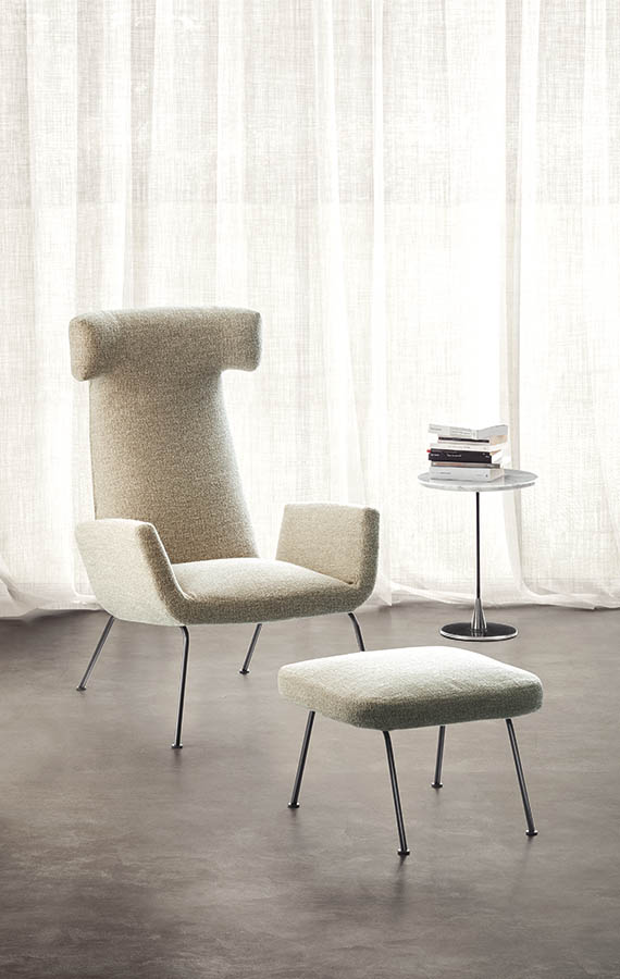 dora armchair with white fabric cover pianca
