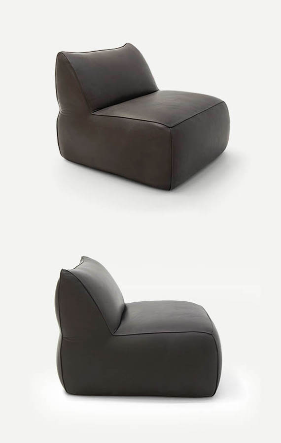 eden armchair in leather cover pianca