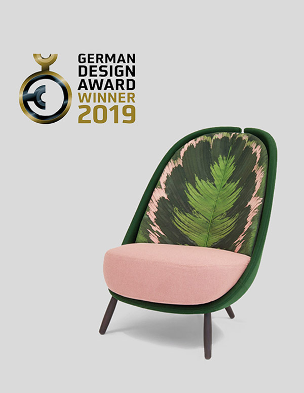 german design award 2019 vince l'ambito premio la poltrona Calatea disegnata da Cristina Celestino per Pianca