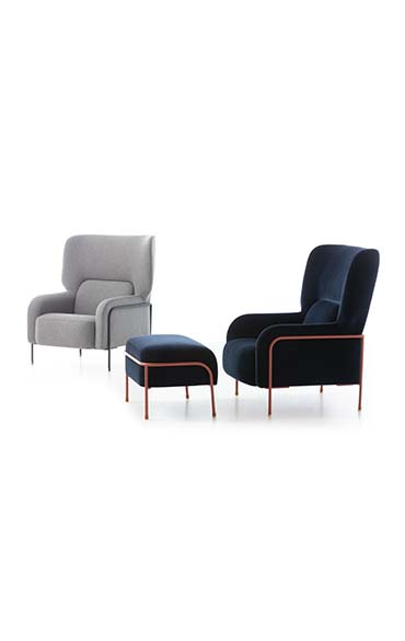 Platea armchairs design Emilio Nanni for Pianca at salone del mobile 2019