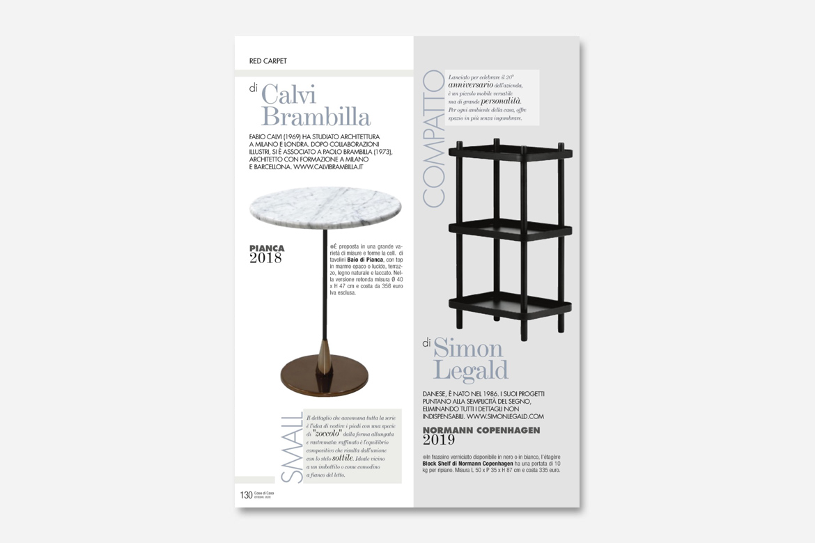 baio coffetable with gioia di carrara marble topdesigned by calvi brambilla