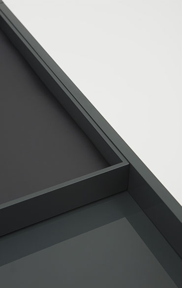 Pianca casegood Kyoto, dresser, night table with push pull opening and additional trays, available in matt or high gloss lacquered colours and wood