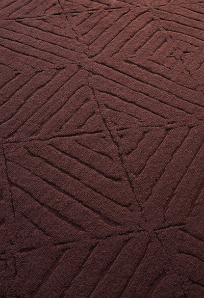 red wool rug made in italy hand-manufactured in Sardinia