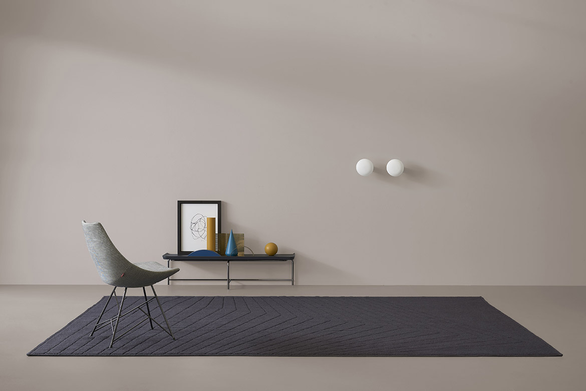 grey rug made in italy design Pianca