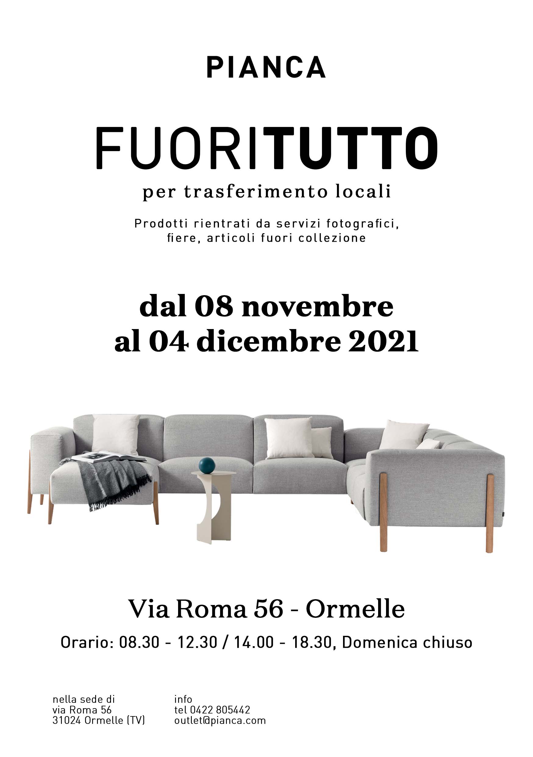 Fuori tutto vendita speciale di mobili di design Pianca ormelle treviso occasione imperdibile