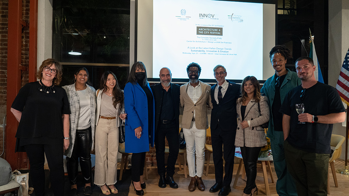 Sostenibilità, innovazione ed emozioni sono i cardini attorno cui ruota il dibattito organizzato dal Consolato Generale d'Italia e dall'Istituto Italiano di Cultura di San Francisco in collaborazione con l'American Institute of Architects San Francisco