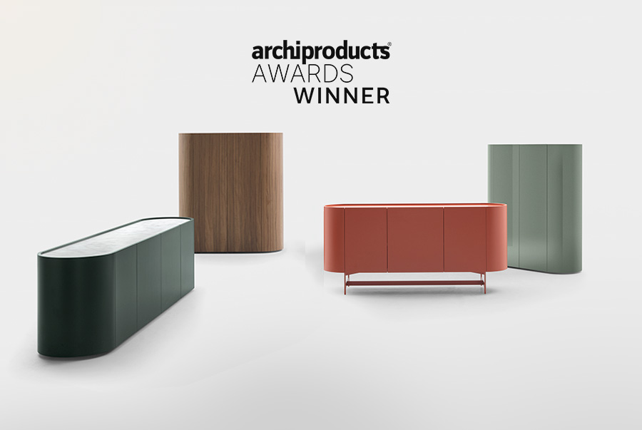 credenza moderna di design con ante laccate lucide o in legno Pianca