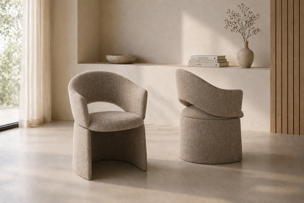 Dafne, modern upholstered chair, design Philippe Tabet