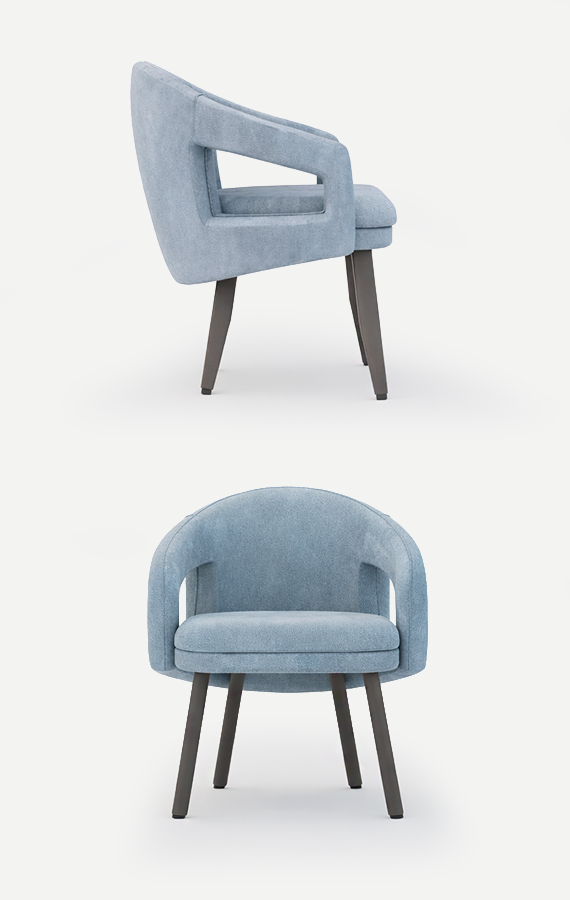 Fosca, modern side chair, design Cristina Celestino