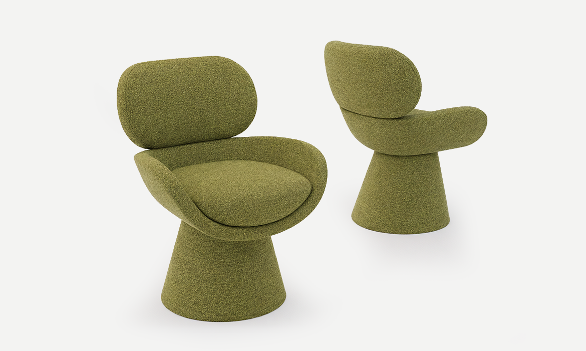 Laurie, sedia moderna imbottita, design Calvi Brambilla